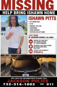 Ishawn Pitts, Missing Jackson Township, NJ, Support the search, offering a $1,000