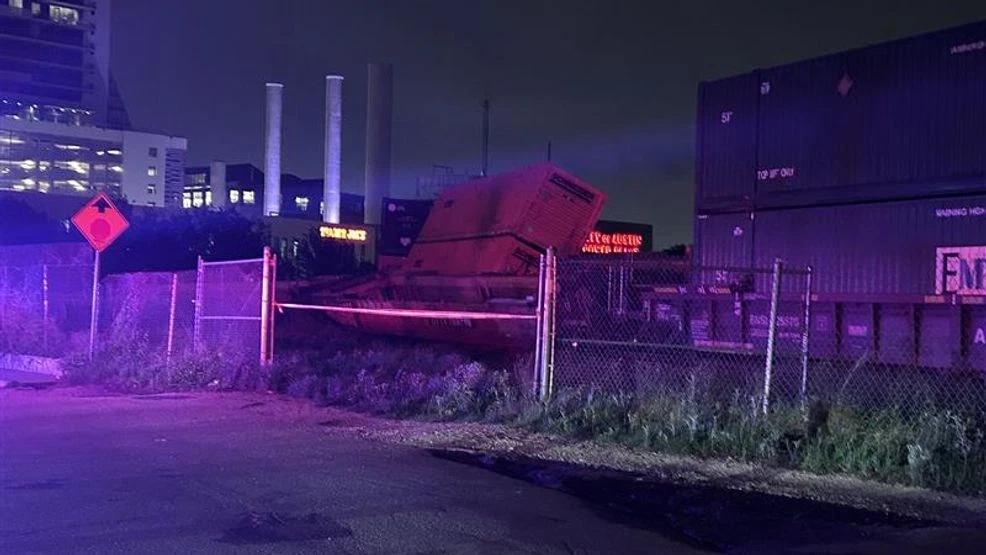 Cargo Train Derailment in Downtown Austin Causes Road Closures; No Injuries Reported